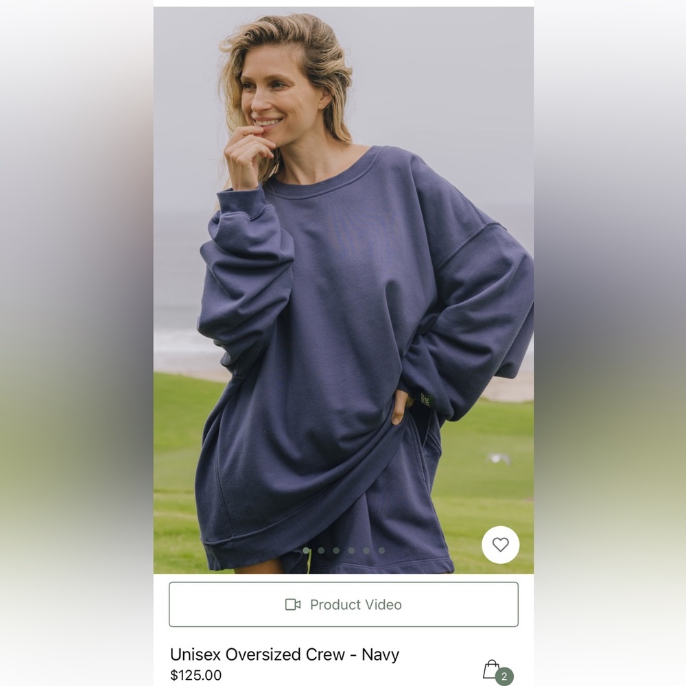 Daily Drills unisex oversize crew -Navy